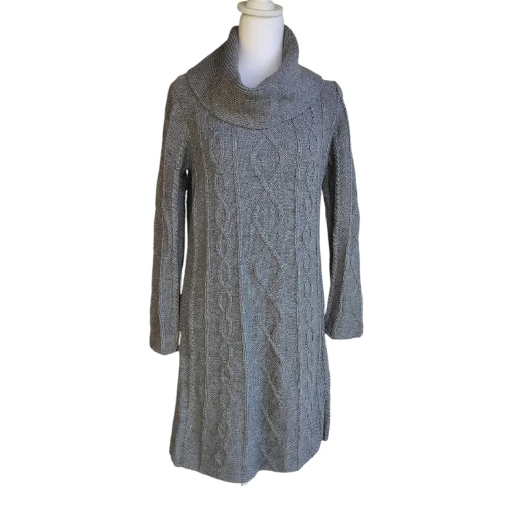 cable knit cowl neck sweater dress Cable Knit Cowlneck Shift Dress